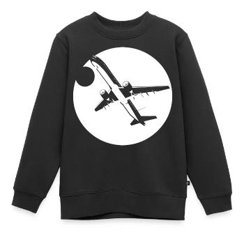 Flieger Zeichnung - Kinder Premium Organic Sweatshirt - Schwarz - Vorne - AI Model Kid Female (0cm)