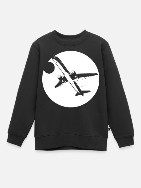 Aviator tegning - Genser Premium barn økologisk - svart