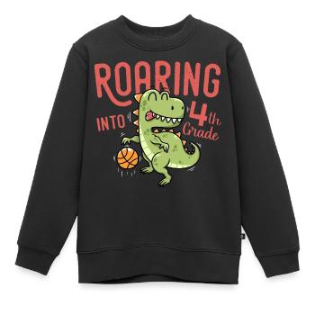 Roaring into 4th Grade Dinosaur Basketball - Sweat Premium enfant bio - noir - Devant - AI Model Kid Female (0cm)