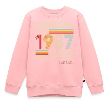 1987 - Kinder Premium Organic Sweatshirt - Rosa - Vorne - AI Model Kid Female (0cm)