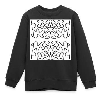 Schwarz-Weiß-Gekritzel - Kinder Premium Organic Sweatshirt - Schwarz - Vorne - AI Model Kid Female (0cm)