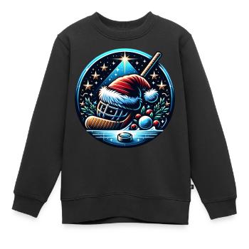EishockeySpieler Winter - Kinder Premium Organic Sweatshirt - Schwarz - Vorne - AI Model Kid Female (0cm)