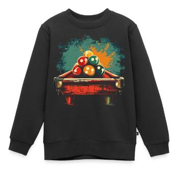 Style BD Billard - Sweat Premium enfant bio - noir - Devant - AI Model Kid Female (0cm)