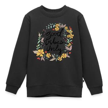Nur gute Stimmung - Kinder Premium Organic Sweatshirt - Schwarz - Vorne - AI Model Kid Female (0cm)