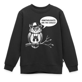 Ornithologen sind die Coolsten lustige Eule - Kinder Premium Organic Sweatshirt - Schwarz - Vorne - AI Model Kid Female (0cm)