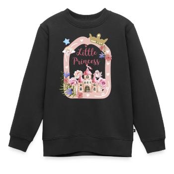 Château de la princesse et roses - Sweat Premium enfant bio - noir - Devant - AI Model Kid Female (0cm)
