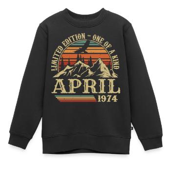 Meilleur Cadeau D'anniversaire Avril 1974 - Sweat Premium enfant bio - noir - Devant - AI Model Kid Female (0cm)