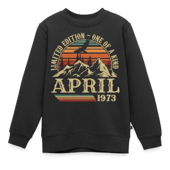 Meilleur Cadeau D'anniversaire Avril 1973 - Sweat Premium enfant bio - noir - Devant - AI Model Kid Female (0cm)