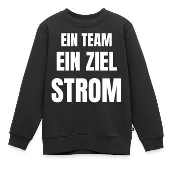 Ein Team, ein Ziel, Strom. - Kinder Premium Organic Sweatshirt - Schwarz - Vorne - AI Model Kid Female (0cm)