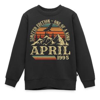 Meilleur Cadeau D'anniversaire Avril 1995 - Sweat Premium enfant bio - noir - Devant - AI Model Kid Female (0cm)
