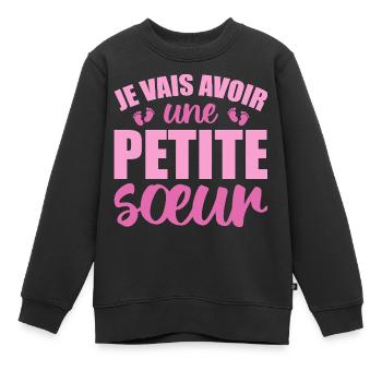 Ich werde eine kleine Schwester haben - Kinder Premium Organic Sweatshirt - Schwarz - Vorne - AI Model Kid Female (0cm)