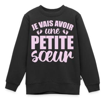 Ich werde eine kleine Schwester haben - Kinder Premium Organic Sweatshirt - Schwarz - Vorne - AI Model Kid Female (0cm)