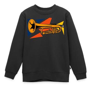 Trompette en laiton Pop Art - Sweat Premium enfant bio - noir - Devant - AI Model Kid Female (0cm)