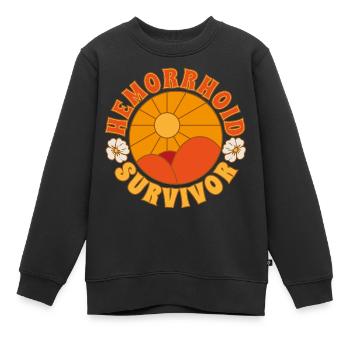 Hemorrhoid Survivor - Kinder Premium Organic Sweatshirt - Schwarz - Vorne - AI Model Kid Female (0cm)