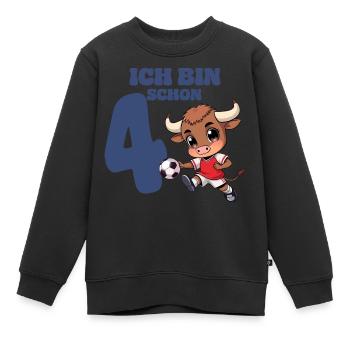 Fußball Geburtstag Kinder - Ich bin schon 4 Jahre - Kinder Premium Organic Sweatshirt - Schwarz - Vorne - AI Model Kid Female (0cm)