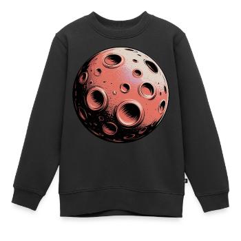 Planet mit Kratern Sci-Fi Motiv - Kinder Premium Organic Sweatshirt - Schwarz - Vorne - AI Model Kid Female (0cm)
