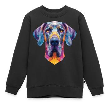 Dogue allemand - Sweat Premium enfant bio - noir - Devant - AI Model Kid Female (0cm)