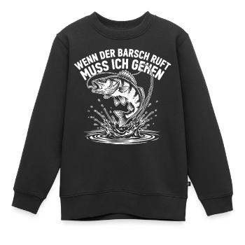 Barsch Angeln - Kinder Premium Organic Sweatshirt - Schwarz - Vorne - AI Model Kid Female (0cm)