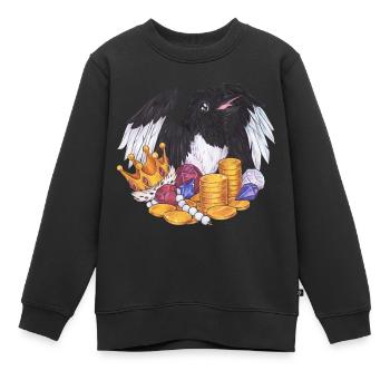 Niedliche Elster Vogel mit Münzen Geld und Schatz - Kinder Premium Organic Sweatshirt - Schwarz - Vorne - AI Model Kid Female (0cm)