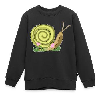 escargot animal symbole animal nature animale - Sweat Premium enfant bio - noir - Devant - AI Model Kid Female (0cm)