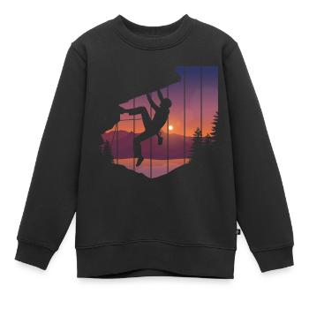 Felsklettern Kletterer Bergsteigen - Kinder Premium Organic Sweatshirt - Schwarz - Vorne - AI Model Kid Female (0cm)