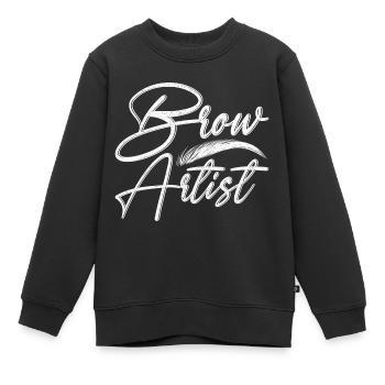 Maquillage Artiste Cadeau Beauté Sourcils Artiste - Sweat Premium enfant bio - noir - Devant - AI Model Kid Female (0cm)