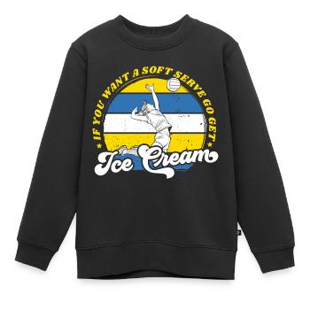 Volleyball Motif Volley Dire cadeau - Sweat Premium enfant bio - noir - Devant - AI Model Kid Female (0cm)