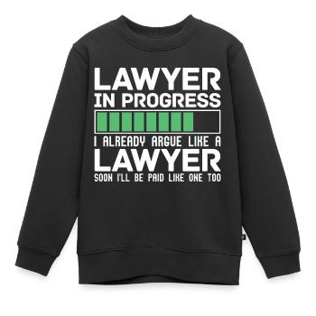 Drôle de cadeau Je suis déjà en train de plaider comme un avocat - Sweat Premium enfant bio - noir - Devant - AI Model Kid Female (0cm)