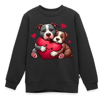 Pitbull présente - Sweat Premium enfant bio - noir - Devant - AI Model Kid Female (0cm)