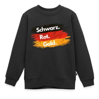 Noir - Rouge - Or - Allemagne - Sweat Premium enfant bio - noir - Devant - AI Model Kid Female (0cm)