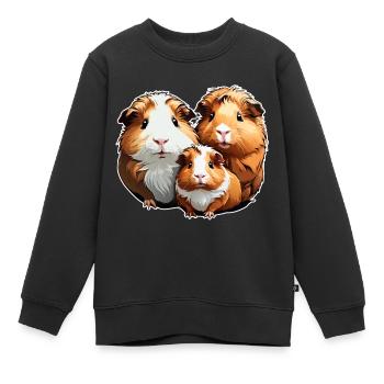 Drei goldige Meerschweinchen - Kinder Premium Organic Sweatshirt - Schwarz - Vorne - AI Model Kid Female (0cm)