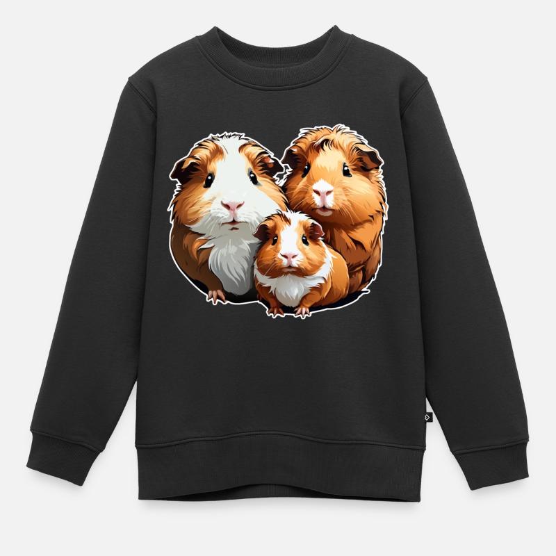 Trois mignons cochons d’Inde - Sweat Premium enfant bio - noir