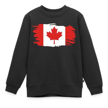 Drapeau du Canada Feuille d'érable Feuille d'érable Canada - Sweat Premium enfant bio - noir - Devant - AI Model Kid Female (0cm)