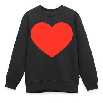 Coeur rouge - Sweat Premium enfant bio - noir - Devant - AI Model Kid Female (0cm)