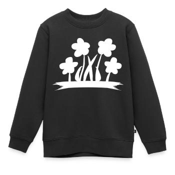 Fleur symbole plante symbole - Sweat Premium enfant bio - noir - Devant - AI Model Kid Female (0cm)