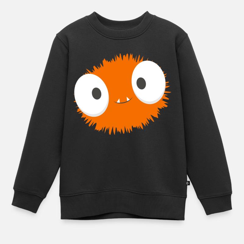orange monster - Sweat Premium enfant bio - noir