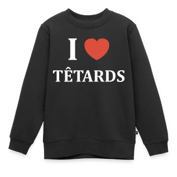 i love têtards - Sweat Premium enfant bio - noir - Devant - AI Model Kid Female (0cm)