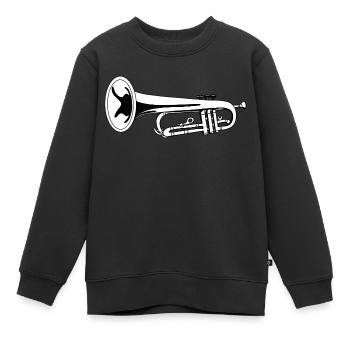 Trompete Zeichnung - Kinder Premium Organic Sweatshirt - Schwarz - Vorne - AI Model Kid Female (0cm)