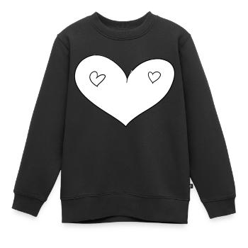herzen herz - Kinder Premium Organic Sweatshirt - Schwarz - Vorne - AI Model Kid Female (0cm)