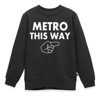Metro this way - Kinder Premium Organic Sweatshirt - Schwarz - Vorne - AI Model Kid Female (0cm)