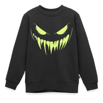 visage pour halloween, visage terrifiant, fête - Sweat Premium enfant bio - noir - Devant - AI Model Kid Female (0cm)