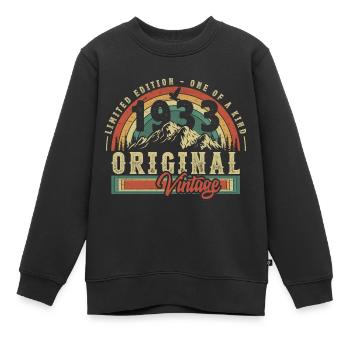 Vintage Original 1933 Anniversaire Homme Femme Rétro - Sweat Premium enfant bio - noir - Devant - AI Model Kid Female (0cm)