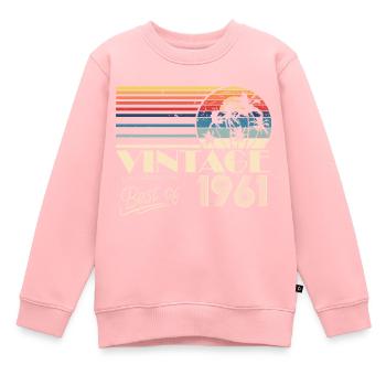 1961 Vintage anniversaire rétro Vintage cadeau - Sweat Premium enfant bio - rose - Devant - AI Model Kid Female (0cm)