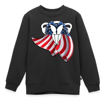 Occupez-vous de votre propre utérus - Sweat Premium enfant bio - noir - Devant - AI Model Kid Female (0cm)