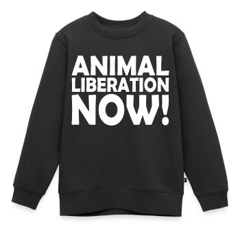 Animal liberation - Sweat Premium enfant bio - noir - Devant - AI Model Kid Female (0cm)