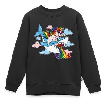 Trans Pride Shark CSD Licorne LGBTQ - Sweat Premium enfant bio - noir - Devant - AI Model Kid Female (0cm)