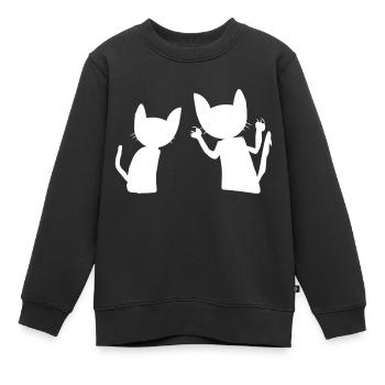 Chats Animaux Animal gris cri triste - Sweat Premium enfant bio - noir - Devant - AI Model Kid Female (0cm)
