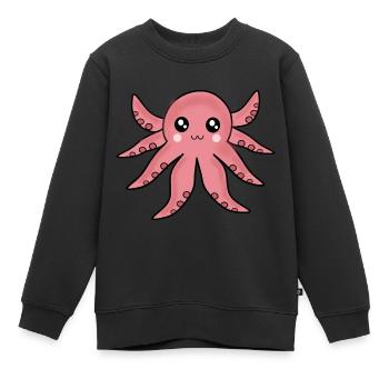 Kawaii Pieuvre Kawaii Fille Kawaii Manga - Sweat Premium enfant bio - noir - Devant - AI Model Kid Female (0cm)