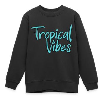 vacances d'été, sous les tropiques, bonnes ondes - Sweat Premium enfant bio - noir - Devant - AI Model Kid Female (0cm)