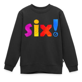 SIX 6 YEARS 6TH BIRTHDAY - Kids Premium Organic Sweatshirt - black - Front - AI Model Kid Female (0cm)